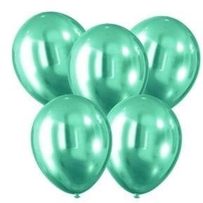 Balony z efektem chromu zielone 30cm 5szt