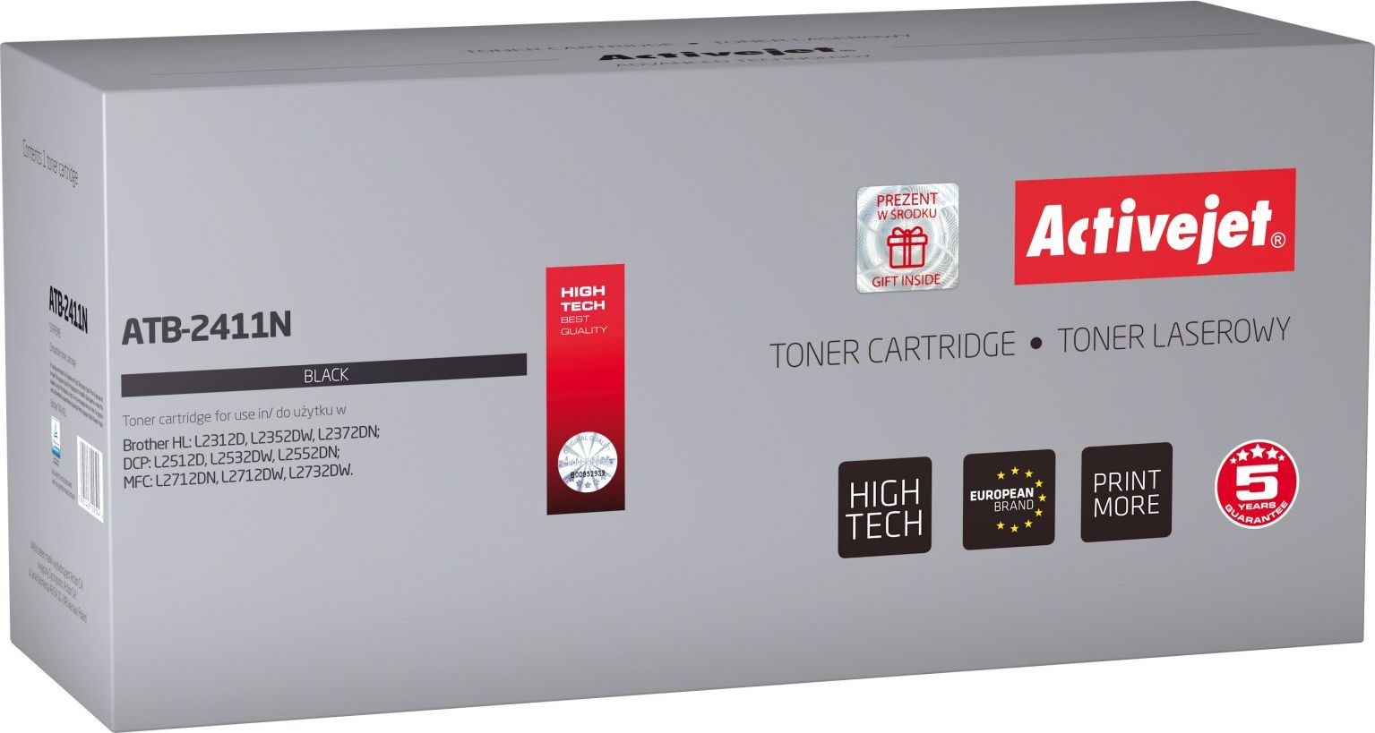 Toner Activejet Activejet Toner Activejet ATB-2411N (zamiennik Brother TN-2411; Supreme; 1200 stron; czarny)
