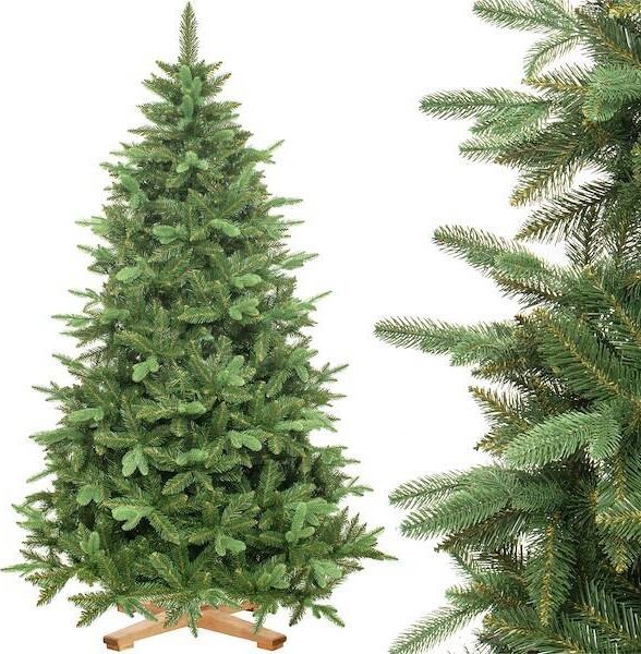 Springos Choinka sztuczna 220 cm Premium Royal Trees świerk syberyjski z drewnianym stojakiem UNIWERSALNY