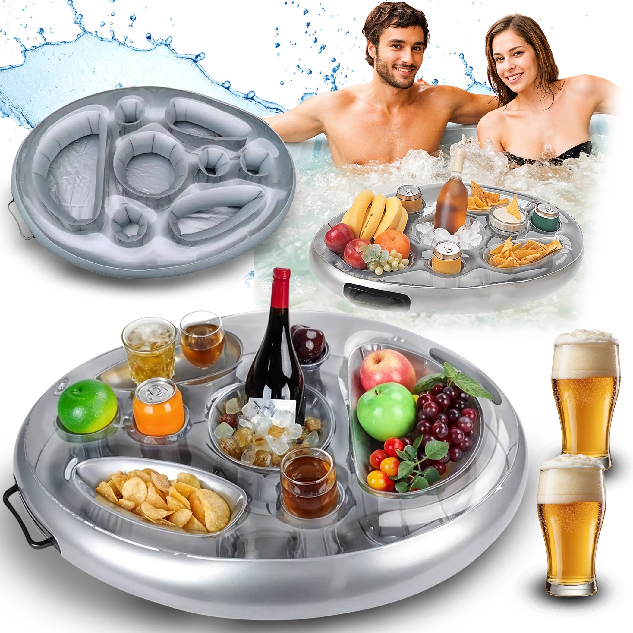 Pływający stolik taca przekąski Heckermann YQ-PM Barek basenowy