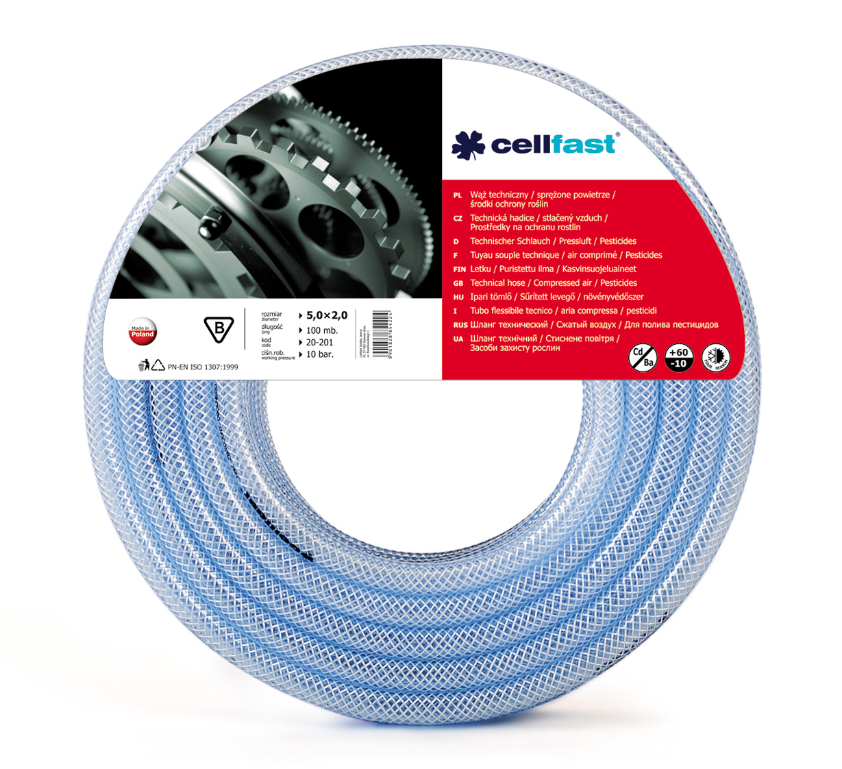 Cellfast Wąż techniczny 16x3mm środki ochrony roślin/ sprężone powietrze 50m - 20-207