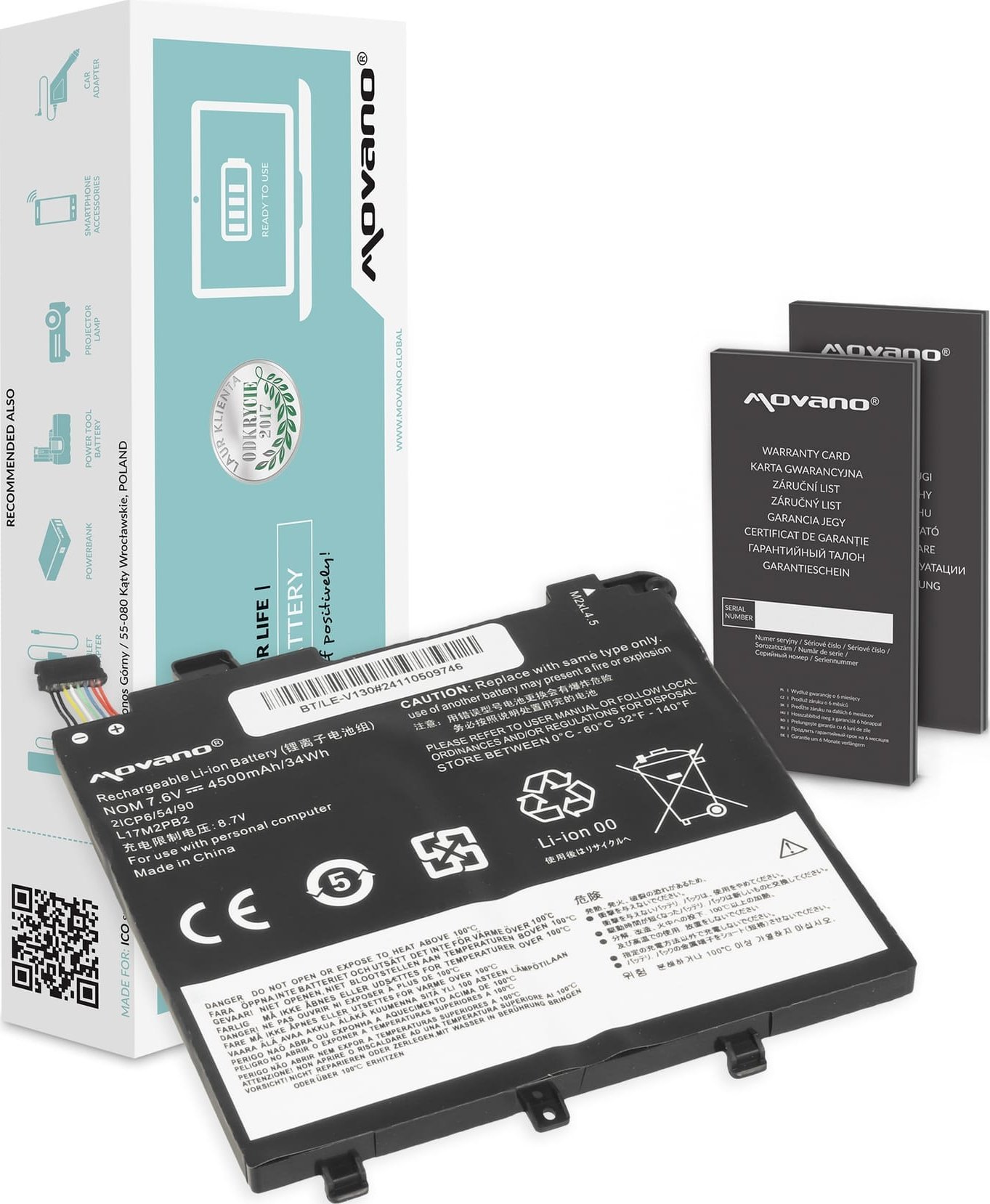 Bateria Movano do Lenovo E41-50, V130-14IGM