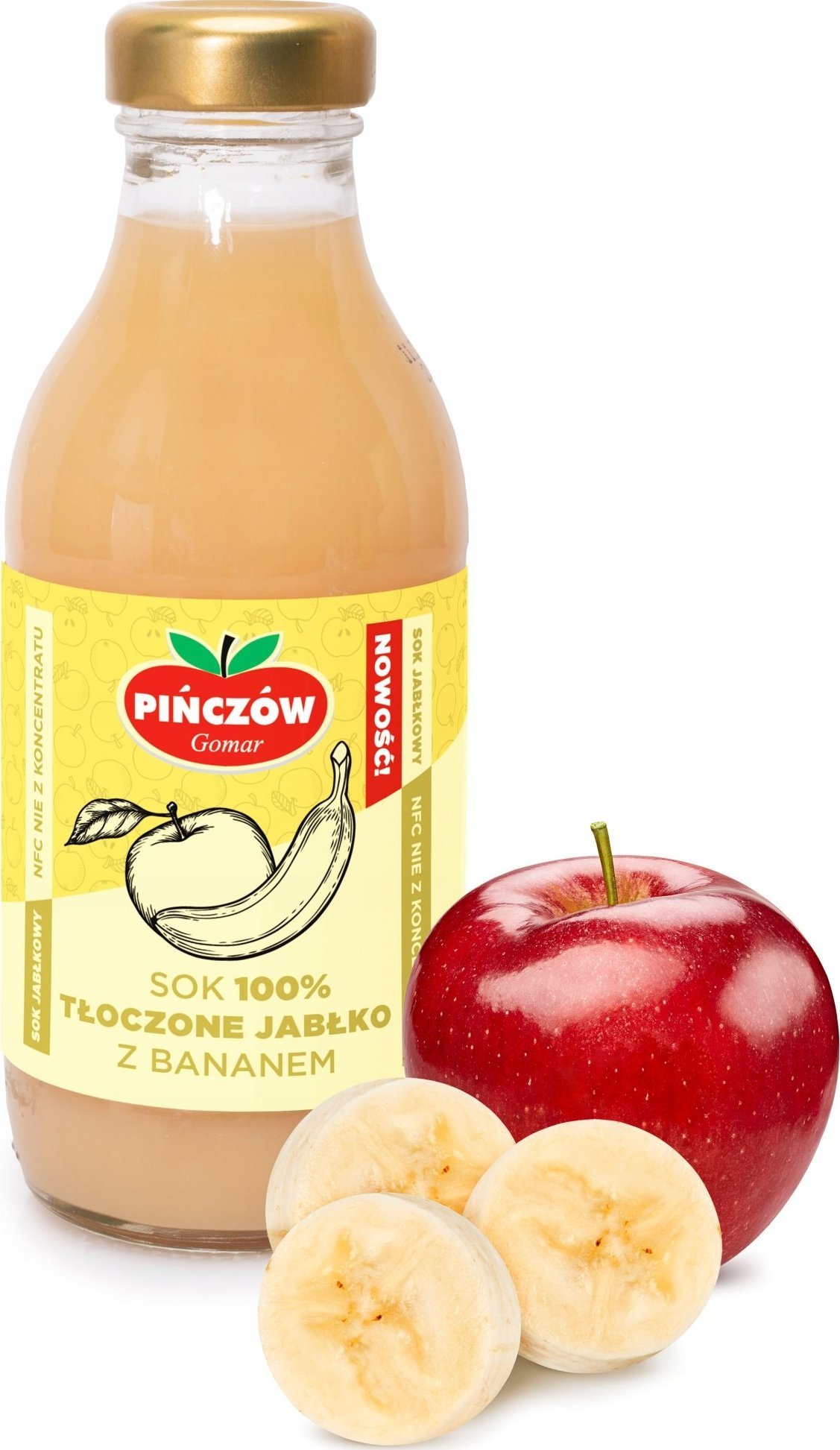 GOMAR Gomar Pińczów sok 100% tłoczone jabłko z bananem 300ml
