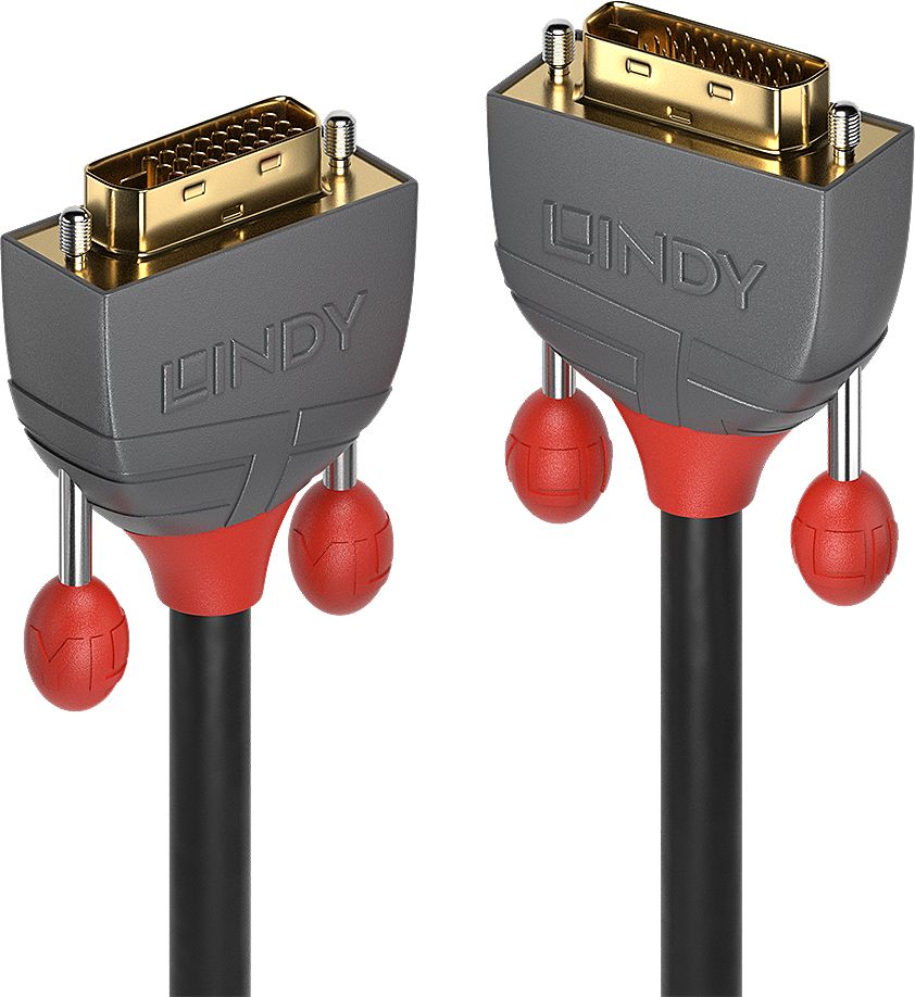 Kabel Lindy DVI-D - DVI-D 1m szary (36221)