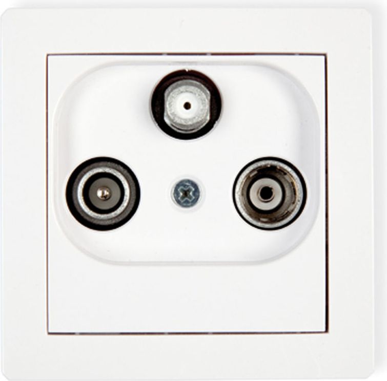 Karlik Gniazdko podtynkowe abonenckie RTV-SAT końcowe 1,5dB białe (DGS)