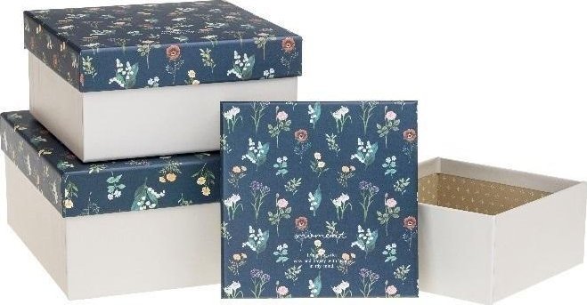 Pudełko prezentowe 3szt kwiaty ROZETTE