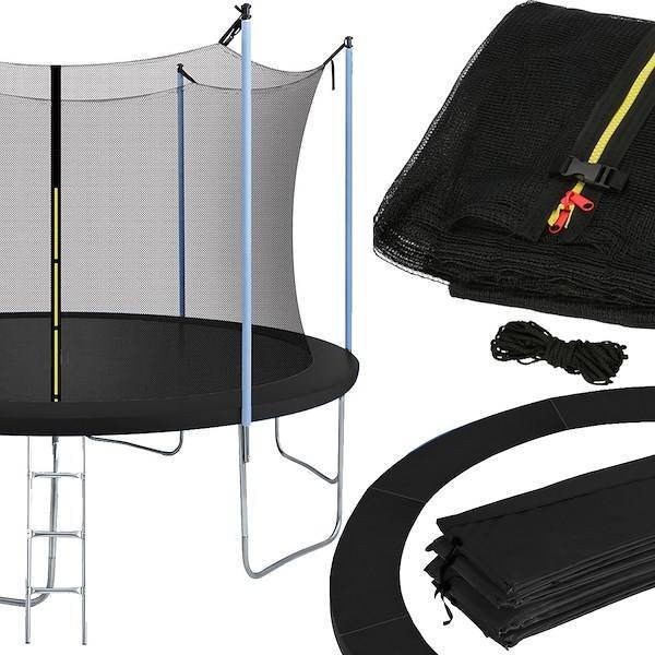 Springos Osłona na sprężyny z siatką do trampoliny wewnętrzną 8FT 244/250/252 cm czarna UNIWERSALNY
