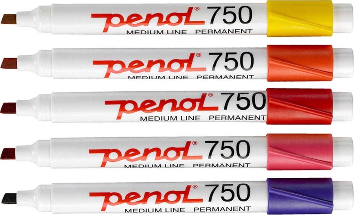 Pilot Penol 750, Black, Blue, Brown, Green, Light Blue, Orange, Pink, Purple, Red, Yellow, Chisel tip, Multicolour, Plastic, Medium, 2 mm