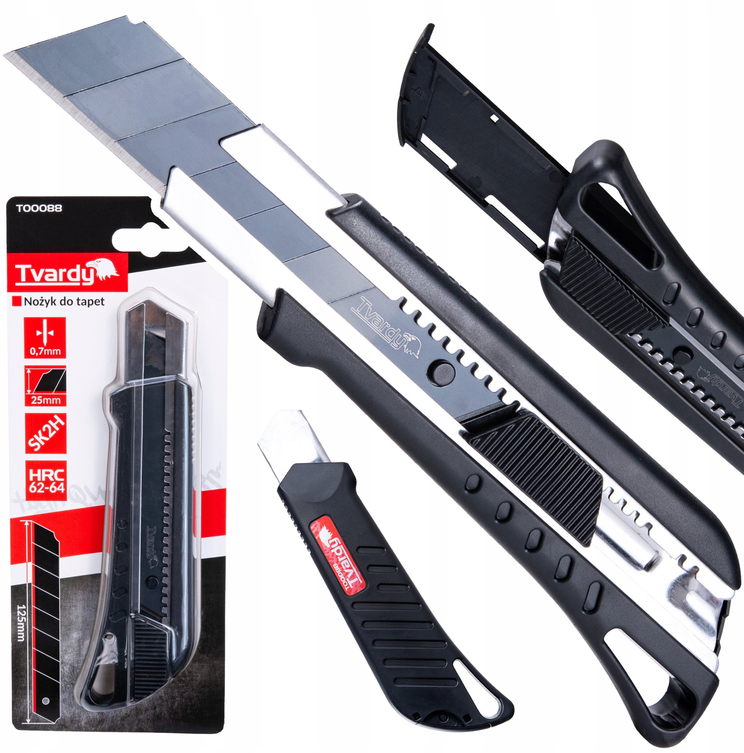 Nożyk do tapet 125x25x0.7mm SK2H TVARDY (10/60)