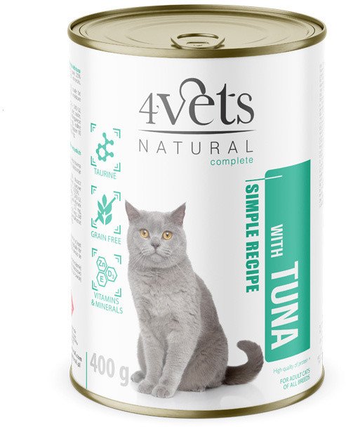 4Vets Natural Mokra karma dla kota z tuńczykiem 400 g