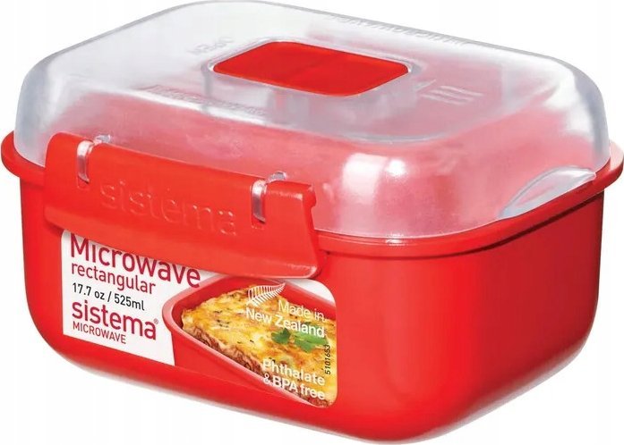 Sistema sistema Mikrowellenbehälter Eckig mit Ventil 525 ml rot