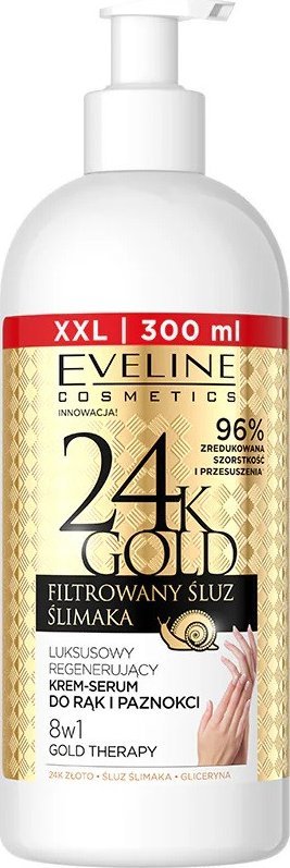 Eveline Cosmetics 24K Gold luksusowy regenerujący krem-serum do rąk 300ml