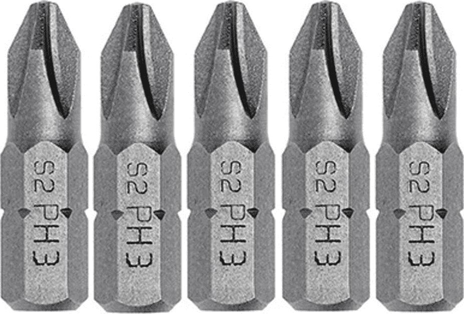 Högert Technik bity krzyżowe 25mm S2 PH3 5 sztuk (HT1S303)