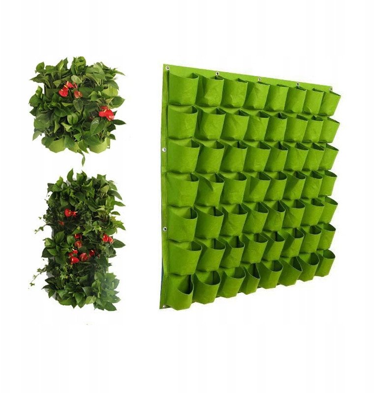 Doniczka WISZĄCA FILC Kaskada WARZYW ZIÓŁ TRUSKAWEK Ogród ZIELNIK 56 miejsc