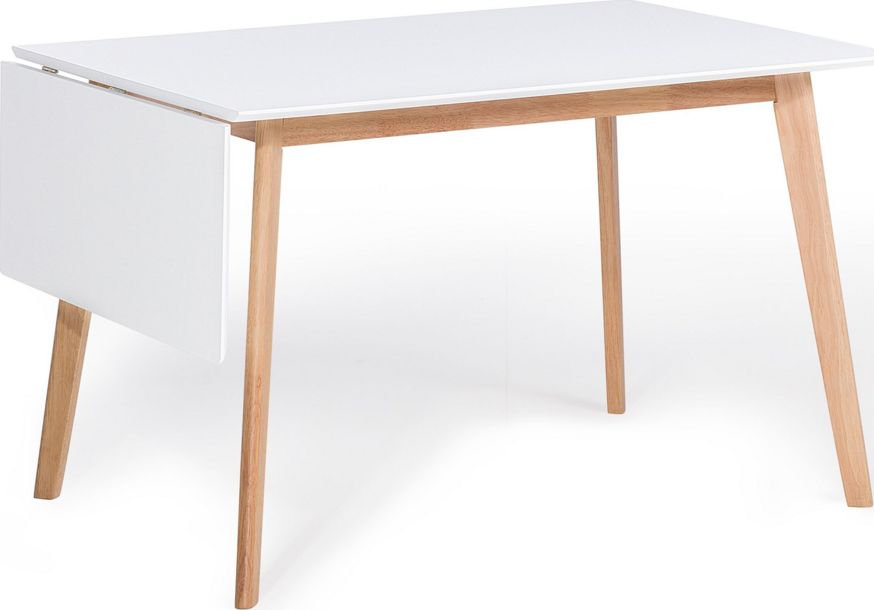 Beliani Stół do jadalni rozkładany 120/155 x 80 cm biały MEDIO