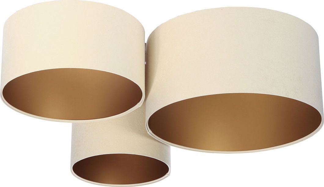 Lampa sufitowa Lumes Kremowo-złota plafoniada welurowa - EXX32-Nomis
