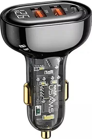 Ładowarka Usams Ładowarka samochodowa USAMS 2xUSB+1xUSB-C 80W Fast Charge czarny/black (US-CC159)