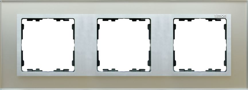 Kontakt-Simon Ramka potrójna Simon 82 szkło srebrny/aluminium (82937-62)