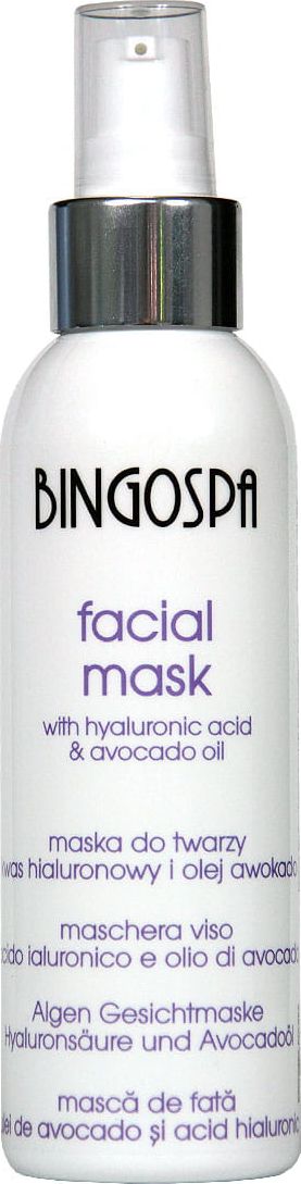 BingoSpa Maska z kwasem hialuronowym i 100% olejem awokado