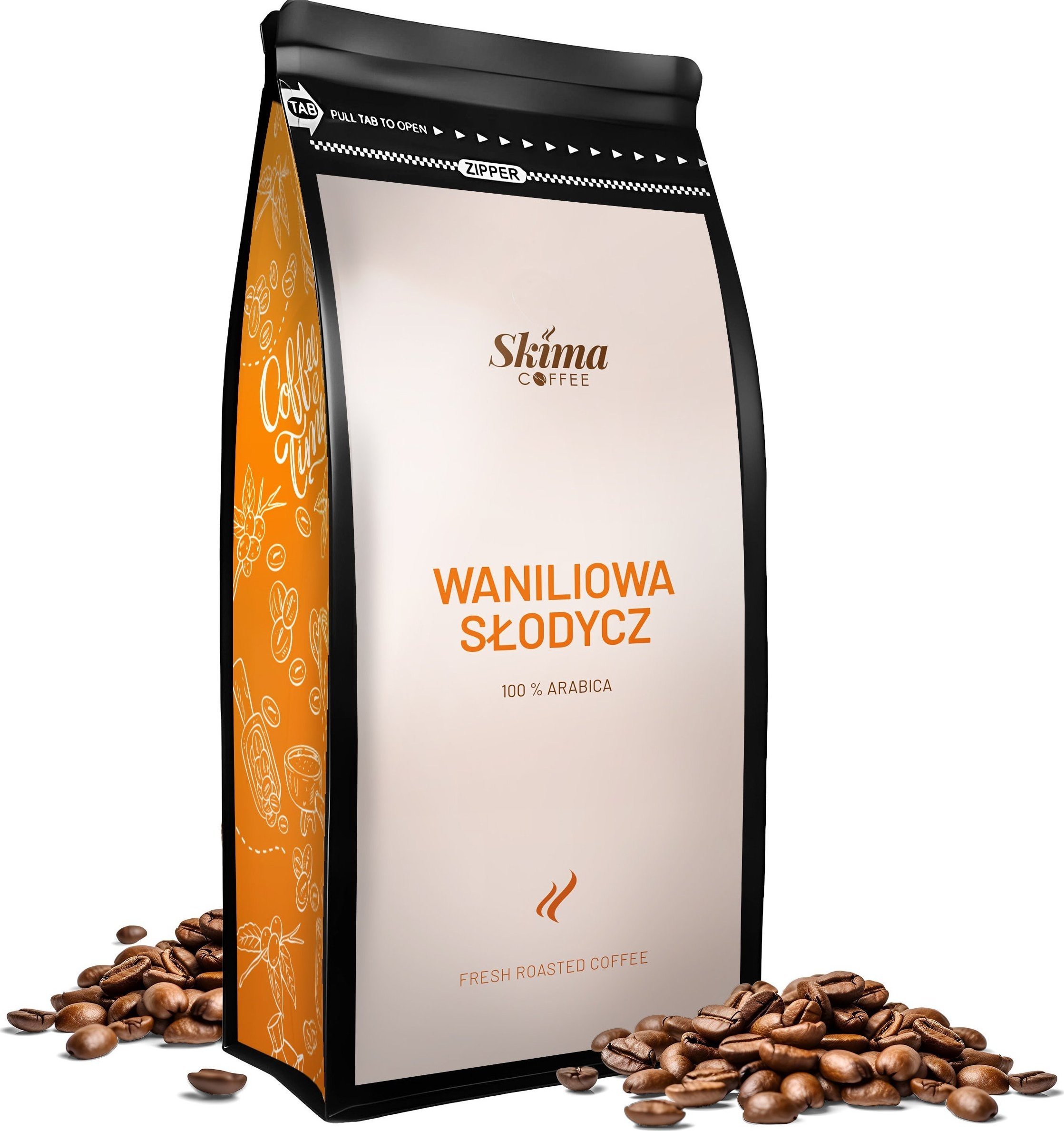 Kawa ziarnista 1kg WANILIOWA SŁODYCZ 100% ARABICA Świeżo Palona do ekspresu + GRATIS
