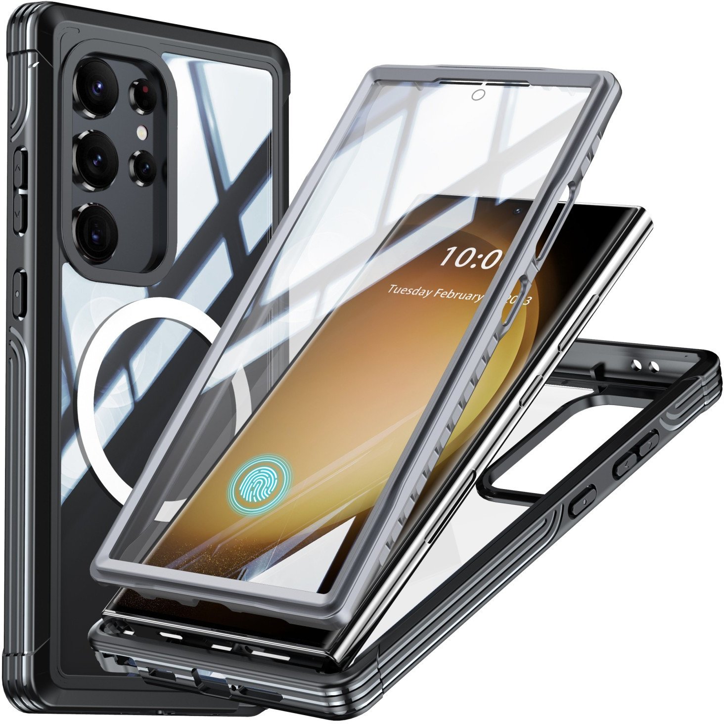 Etui pancerne Supero 360 Magsafe do Samsung Galaxy S24 Ultra, czarne