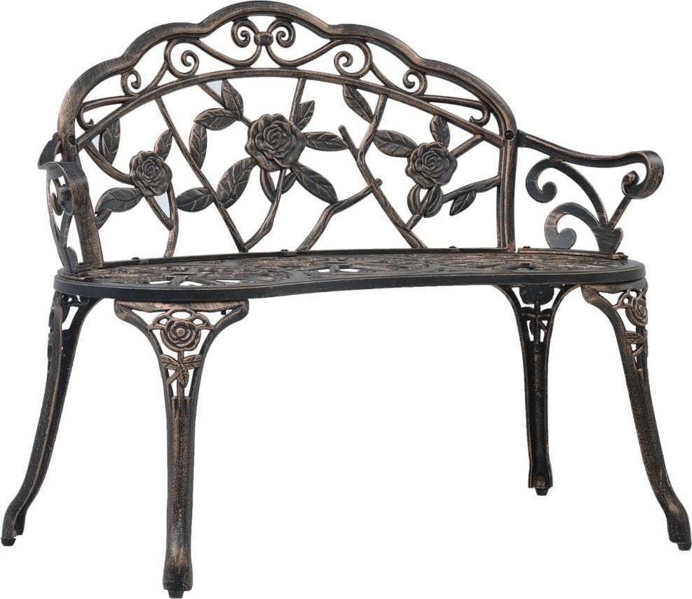 vidaXL ławka bistro, 100 cm, brąz, stop aluminium (47859)