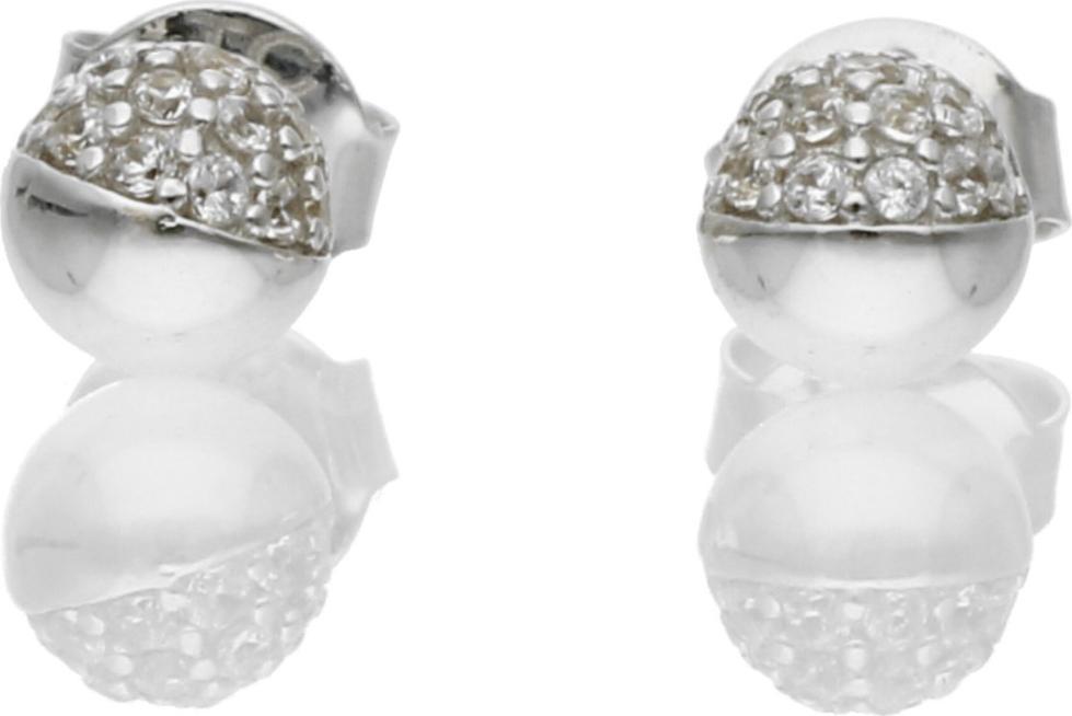 Rosanto Kolczyki kulki z białego złota 585 14k
