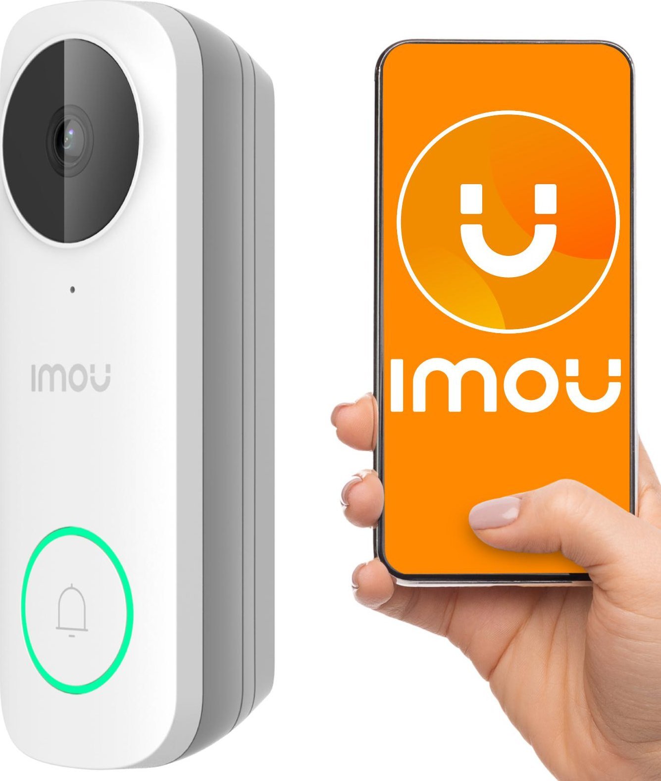 IMOU Dzwonek z kamerą Wi-Fi, 4Mpix, audio, funkcja syreny i dioda LED, IP65, DB61i-W-D4P-imou IMOU