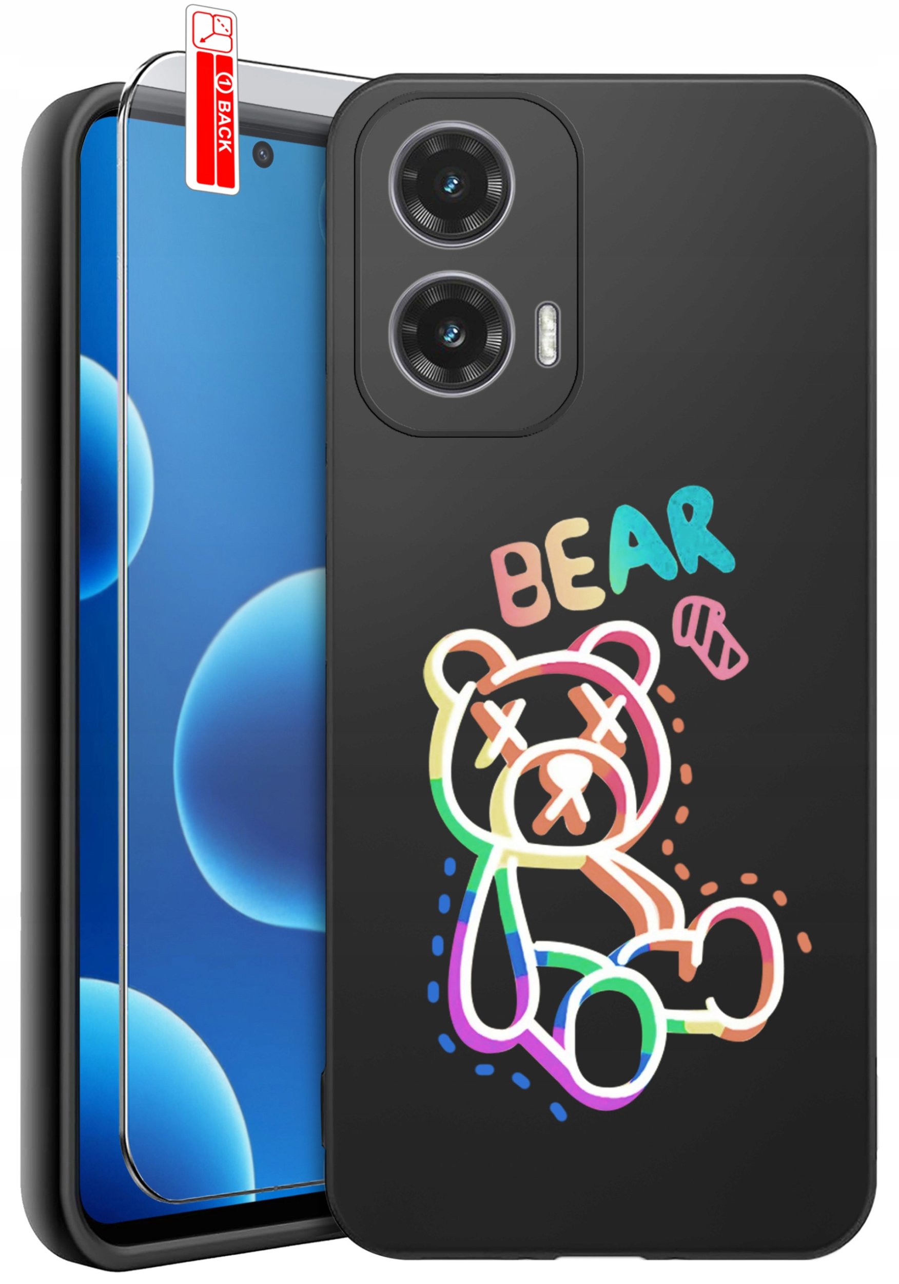 ETUI do Motorola Moto G45 5G | WZORY | SILIKONOWE MATT CASE + SZKŁO 9H