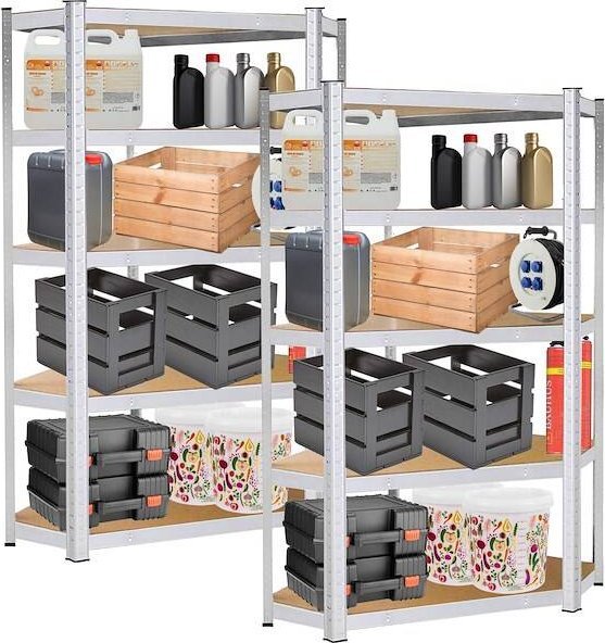 Springos Regały metalowe 2 szt. z 5 półkami 180x90x40cm 875kg do garażu, piwnicy UNIWERSALNY