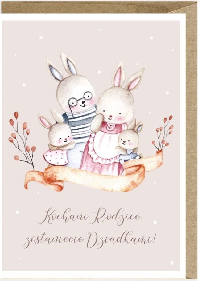 Cardie Kartka Zostaniecie Dziadkami K122