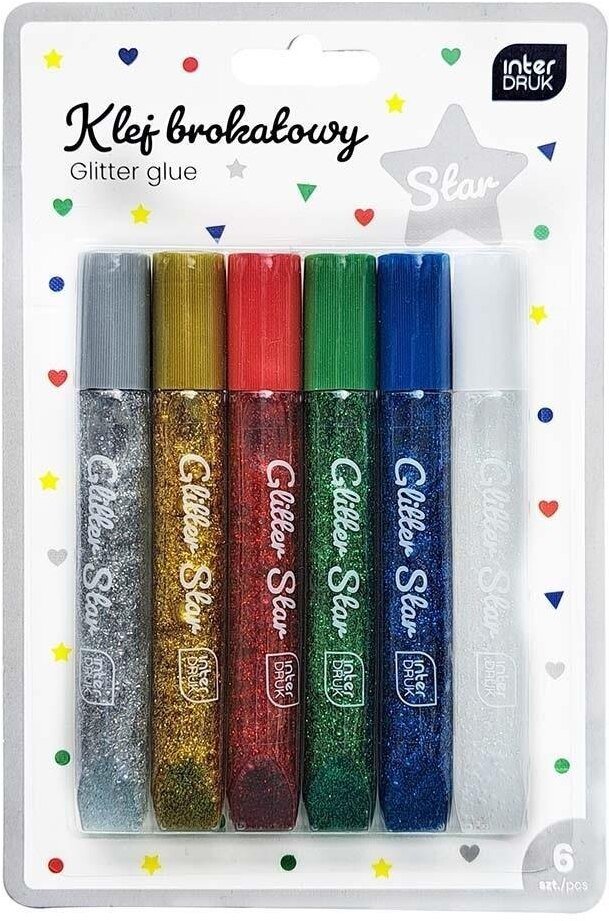 Interdruk Klej do dekoracji z brokatem 6kol Star