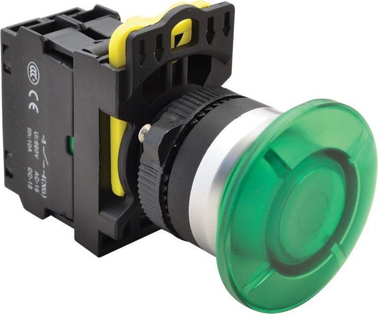 Tracon Electric Przycisk grzybkowy podświetlany NYG3-MLG zielony