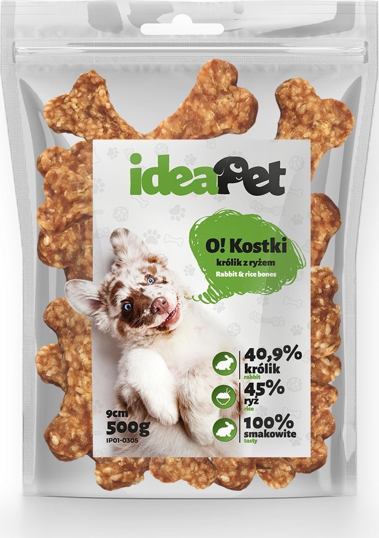 IdeaPet IdeaPet Kostki królik z ryżem 9cm 500g