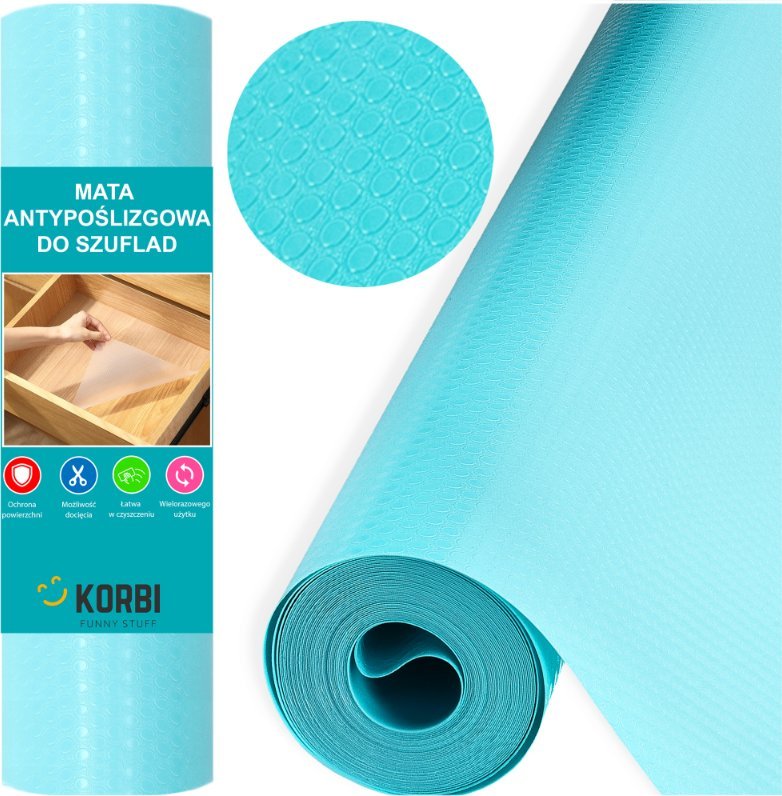 MATA ANTYPOŚLIZGOWA OCHRONNA DO SZUFLAD SZAFEK PODKŁADKA 300x50 NIEBIESKA