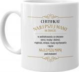 Koszulkowy Certyfikat najlepszej mamy - kubek z nadrukiem