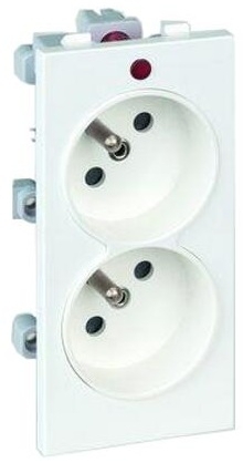 Kontakt-Simon Gniazdo CIMA podwójne z/u 16A IP20 czysta biel - S2/9