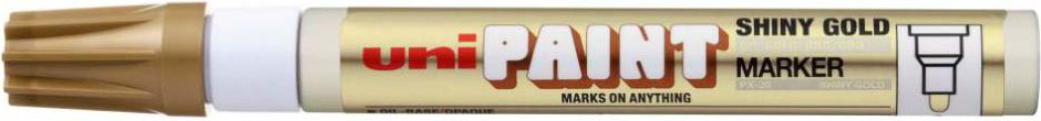 Uni Mitsubishi Pencil Marker Olejowy Błyszczący PX-20, złoty (PX-20 BŁYSZ ZŁOTY)