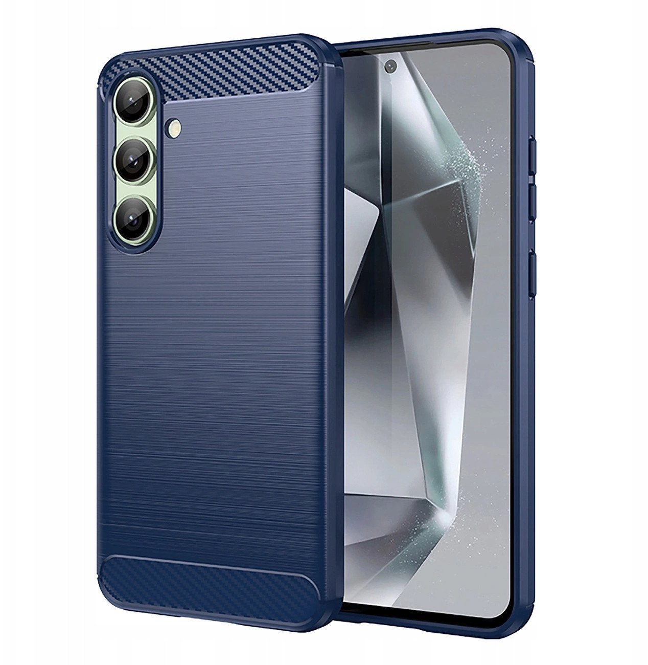 Etui silikonowe Carbon Case do Samsung Galaxy S24 FE - niebieskie