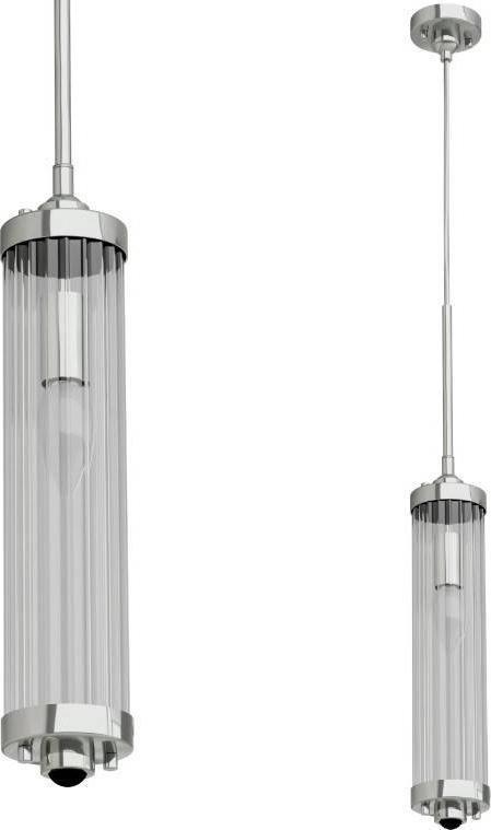 Lampa wisząca Orlicki Design LAMPA wisząca Fiatto l Cromo Orlicki Design okrągła OPRAWA glamour ZWIS szklany chrom przezroczysty