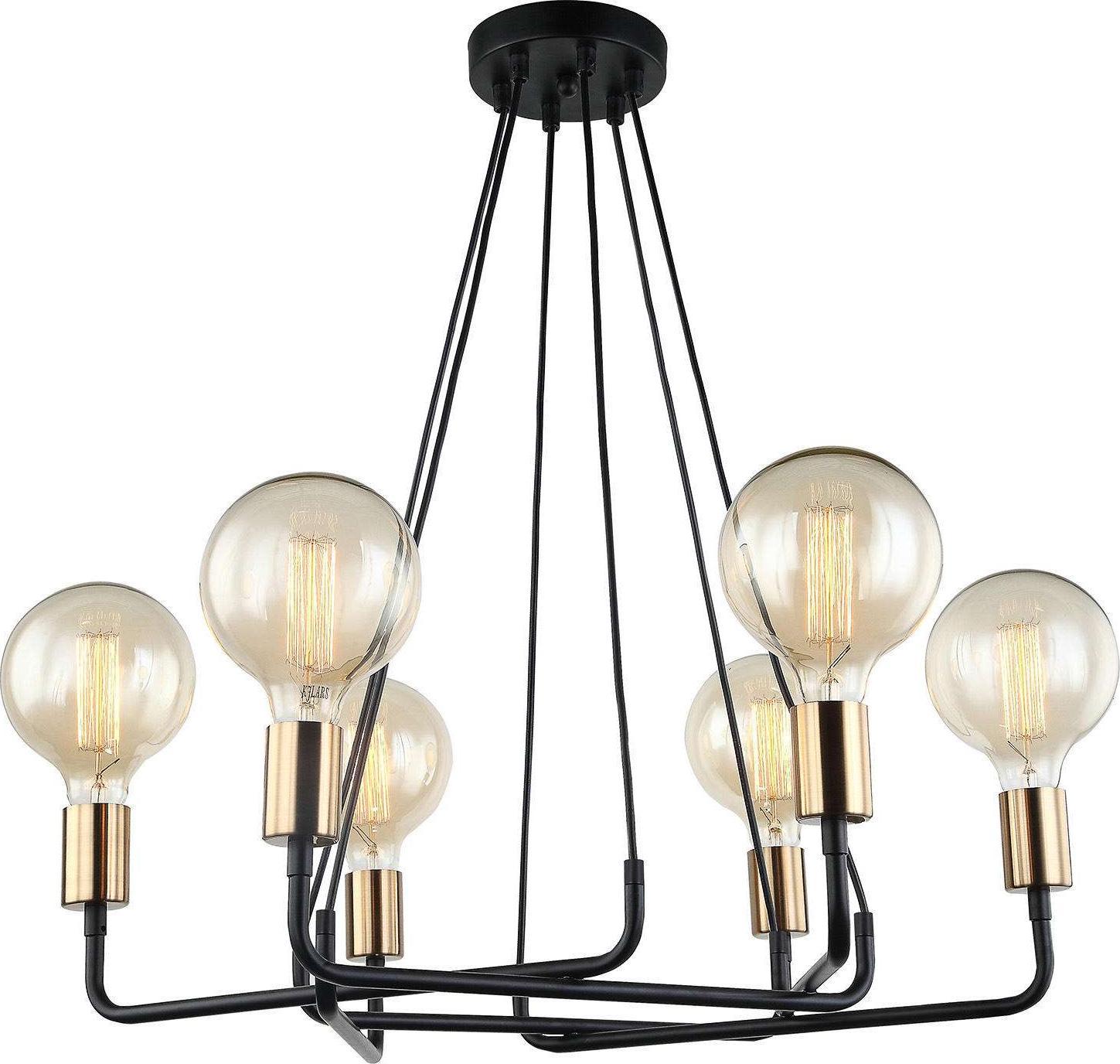 Lampa wisząca Italux Betty MDM-3901/6 BK+BRO