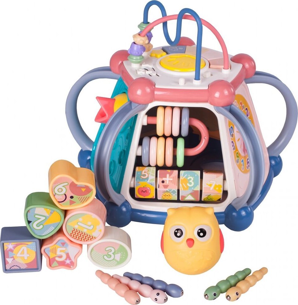 Coil Coil sorter układanka kostka edukacyjna klocki sensoryczna zabawka interaktywna czerwona