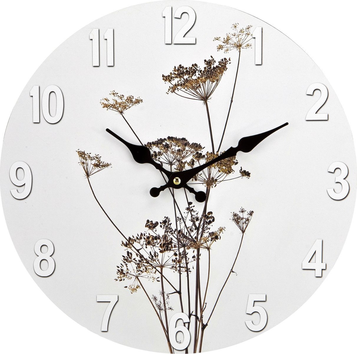 Art-Pol Zegar ścienny 34 cm z motywem dzikich kwiatów łąki