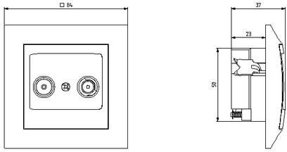 Ospel Gniazdo antenowe Impresja RTV końcowe ecru (GPA-YK/m/27)