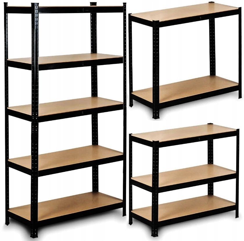 Regał metalowy magazynowy 180x90x40 cm czarny