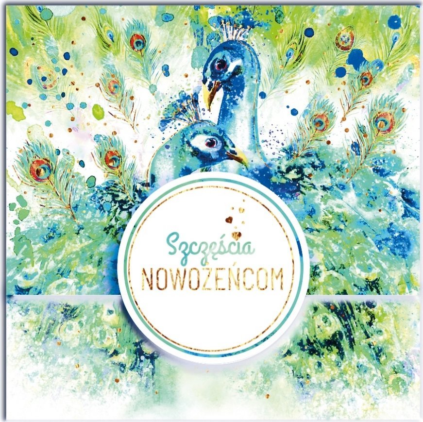 HENRY Karnet KW koperta z kółkiem Ślub Pawie