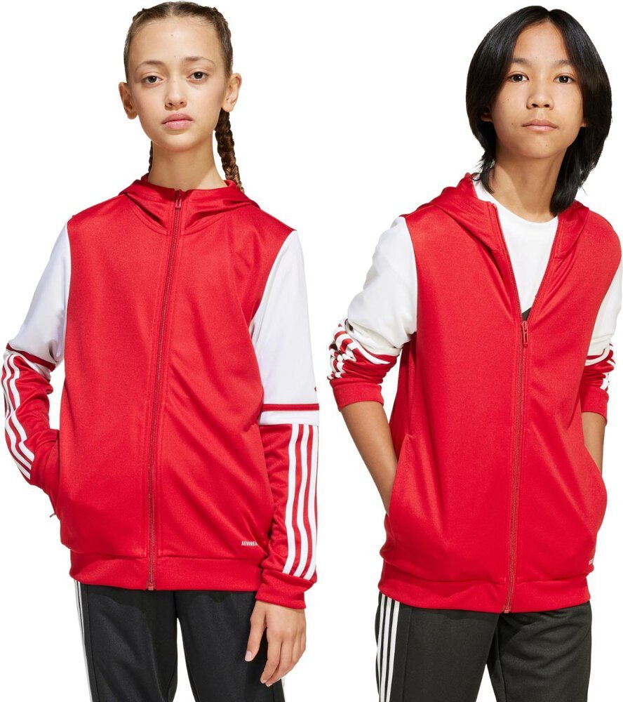 Bluza dla dzieci adidas Squadra 25 Hoodie czerwono-biała JD4801 116cm