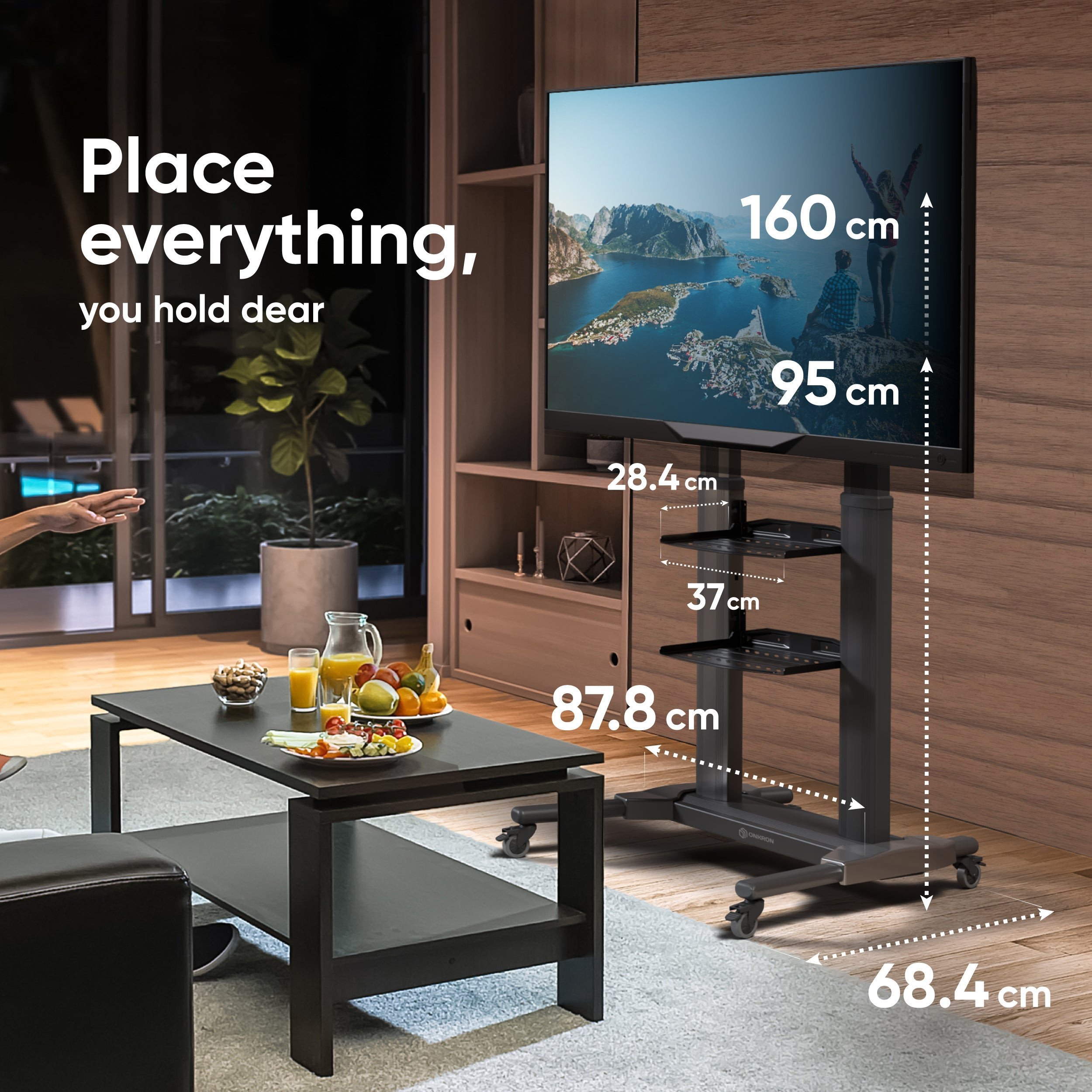 TV SET ACC MOBILE STAND/40-80"/BLACK TS2771-B ONKRON TS2771-B (4603728440132)