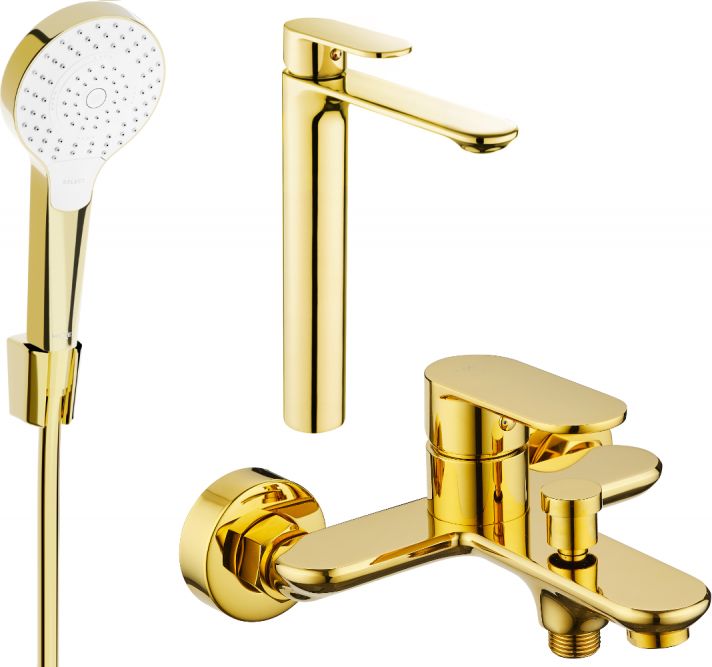 Mexen Mexen Milo R05 zestaw wannowy, złoty - 71313R05-50