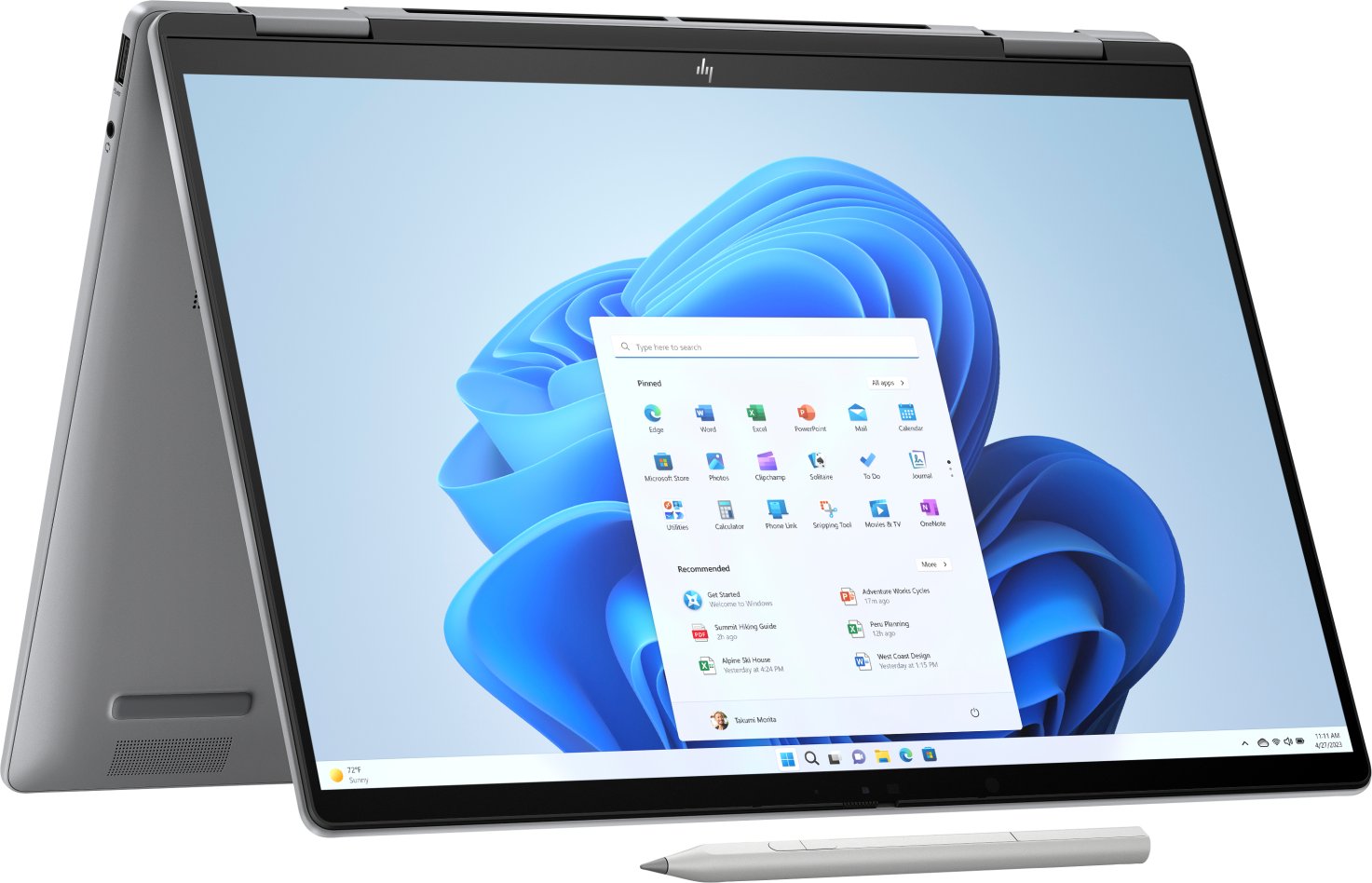 Laptop HP Laptop Envy x360 14-fa0024ne / A1NL4EA / Ryzen 7 / 16GB / 1TB / AMD Radeon Graphics / 2.8k / Dotyk / OLED / Win 11 / Silver